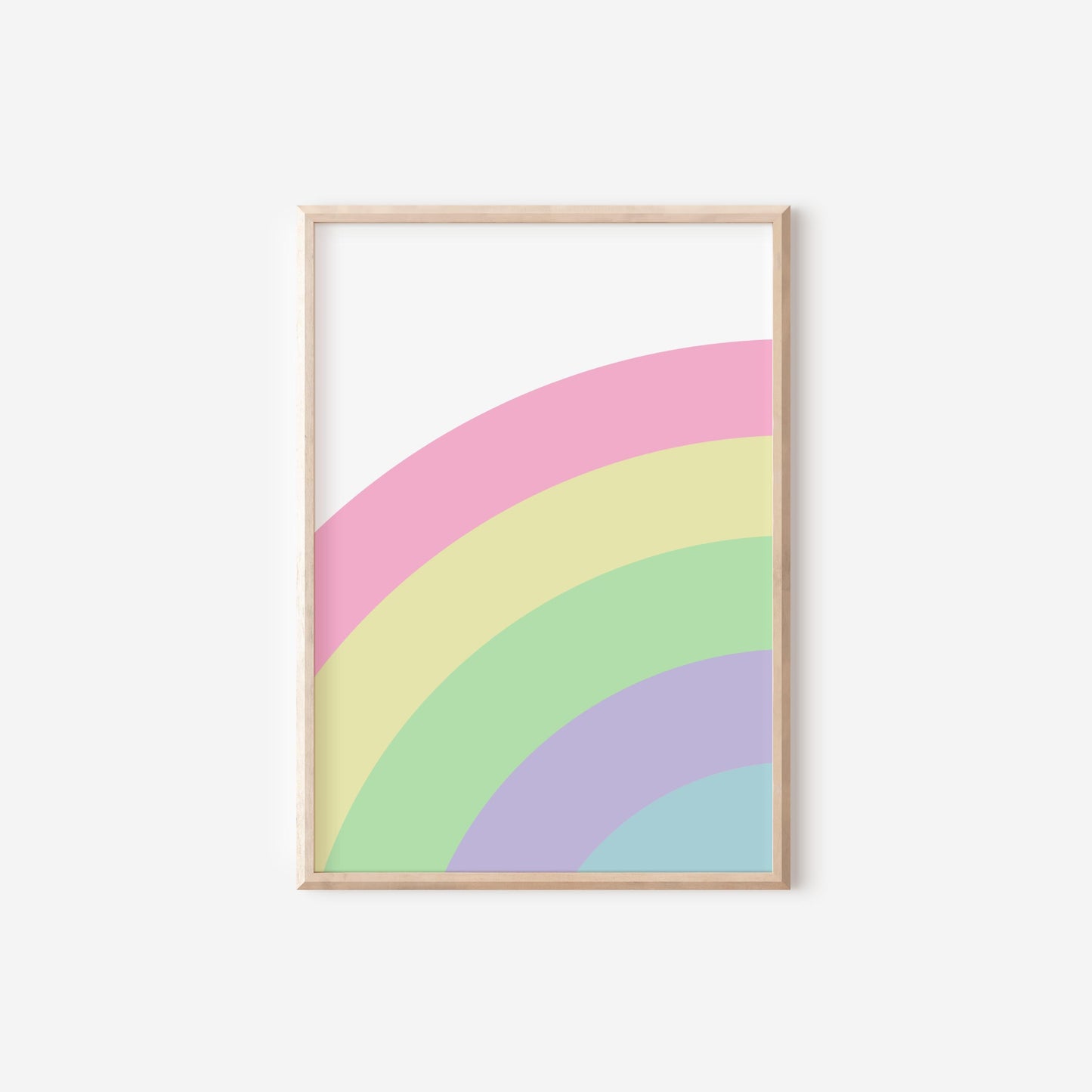 girls personalised initial and name rainbow wall print set for bedroom or playroom