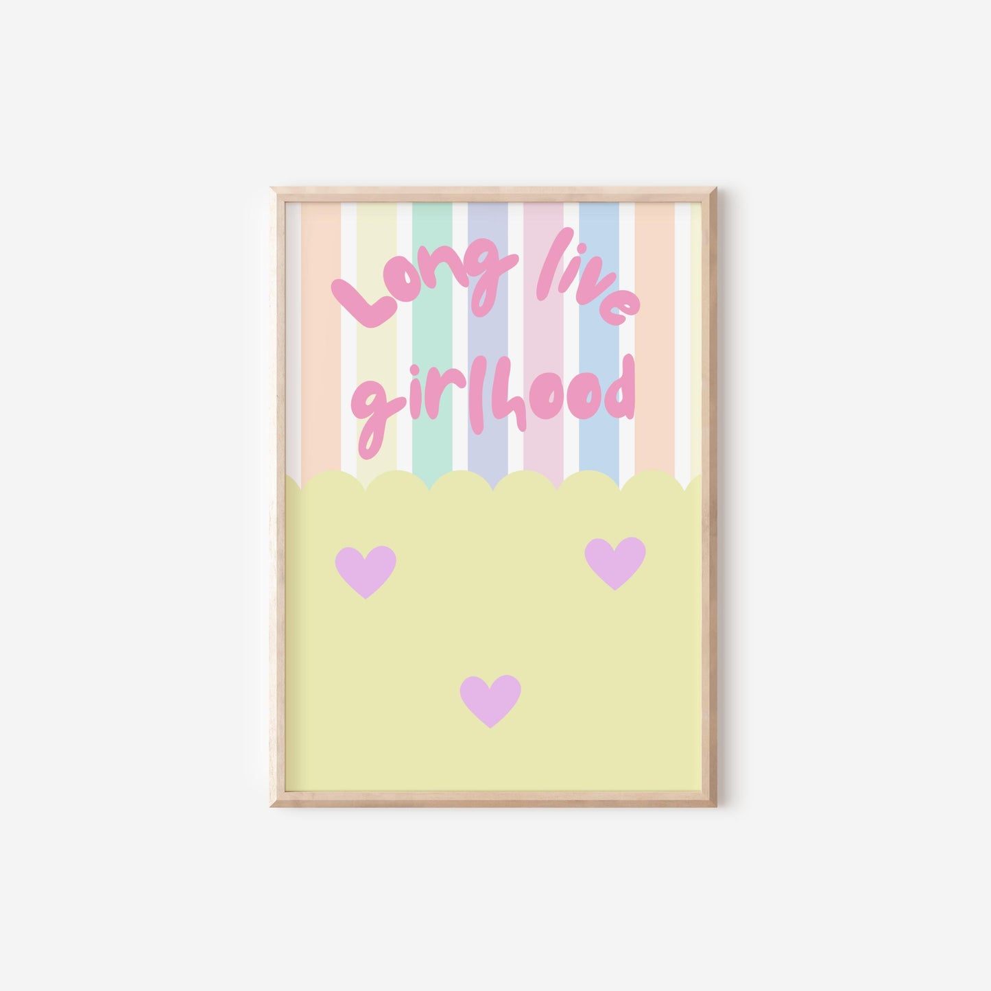 girls pastel bright wall print :long live girlhood" for bedroom, nursery or playroom